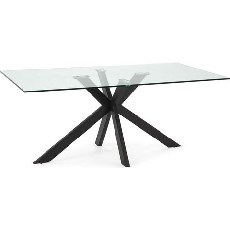 Mesa para comedor fija Md-Nora acabado negro, 180cm(ancho) 76cm(altura) 100cm(fondo). (1/4)