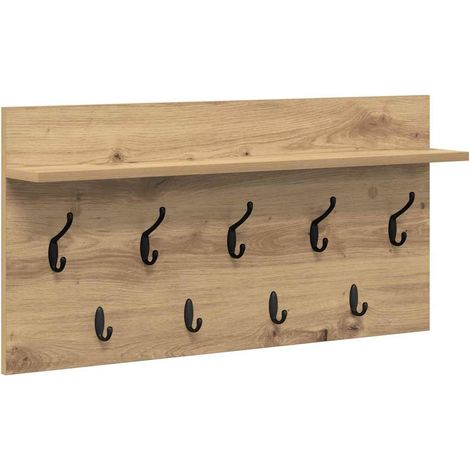 Porte-manteau mural Chêne artisanal 80 x 40 x 12 cm
