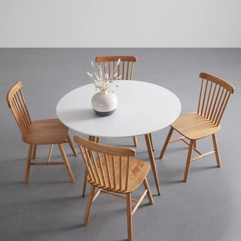 Mömax Esstisch John Weiß MDF L/B/H ca. 110/110/76 cm rund (1/5)