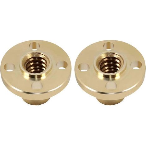 Lot de 2 écrous trapézoïdaux en cuivre pour vis T8, pièces pour imprimante 3D-2.20X2.20X1.50CM-Golden (1/4)