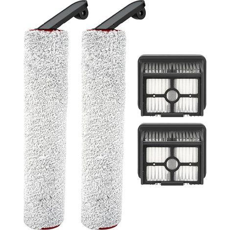 (4 Pezzi) 12 Pro Spazzole Rotanti e Filtri HEPA di Ricambio per Aspirapolvere Senza Filo Dreame H12 Pro/H12 Dual, per Acqua e Polvere, 2 Spazzole Rotanti, 2 Filtri HEPA, Parti di Ricambio (1/5)