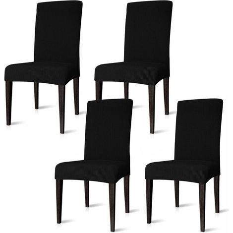 4X housses de chaise housse de chaise universelle étanche balançoire chaises housse de chaise protecteur fête noir (1/4)