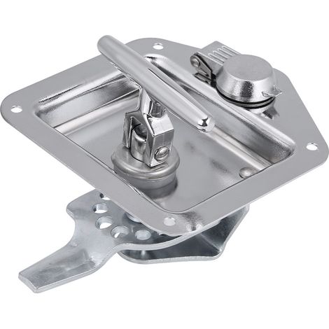 Werkzeugkasten aus Edelstahl, klappbarer T-Griff-Schlüssel für LKW und Anhänger, Schloss-Set mit Griff, robust und praktisch. (1/5)