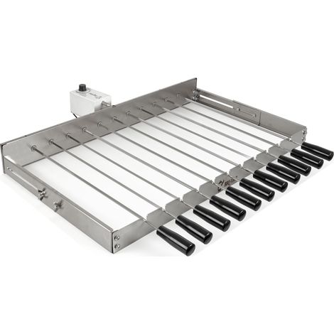 BBQ-Toro Accesorio para Parrilla de Acero Inoxidable 11 Pinchos 70 x 26-40 cm, Motor Trasero (1/5)