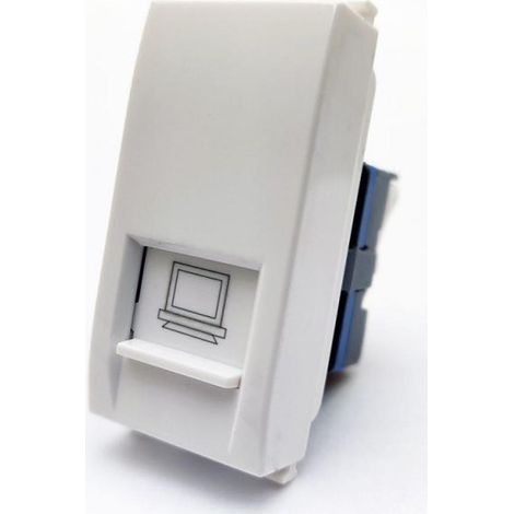 Connettore rete gem compatibile con vimar plana 14339.6 rj45 cat6 bianco - 627b