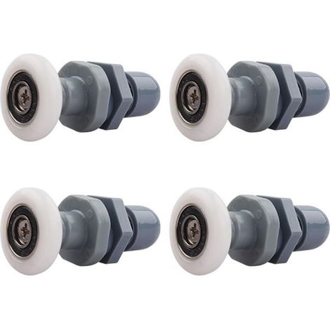 Roulettes Porte de Douche, Roulette Porte Coulissante Douche en Laiton 4 Pièces pour Rouleau pour Remplacement de Douche Coulissante Verre Porte Coureurs Rouleaux (19MM) (1/5)