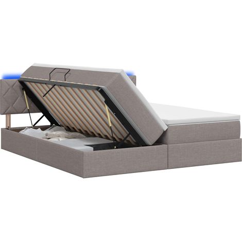 Cama de almacenamiento LED con colchón Topo 180 x 200 cm Tela vidaXL (1/5)