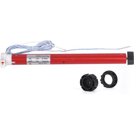 Moteur aveugle de 45 mm - Moteur de tube d'ombrage 12 V avec télécommande - Compatible avec les tubes de 45 mm, alimentation avec alimentation CC 12 V 2 A (1/5)