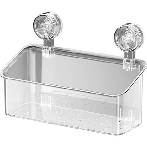 Suction Shower Organizer, Wall Storage Basket, Heavy Duty Bathroom Shelf, Drainage Bath Holder Rack, for Shower Kitchen Apartment Laundry Dormitory Shampoo Conditioner Body Wash (1/4)