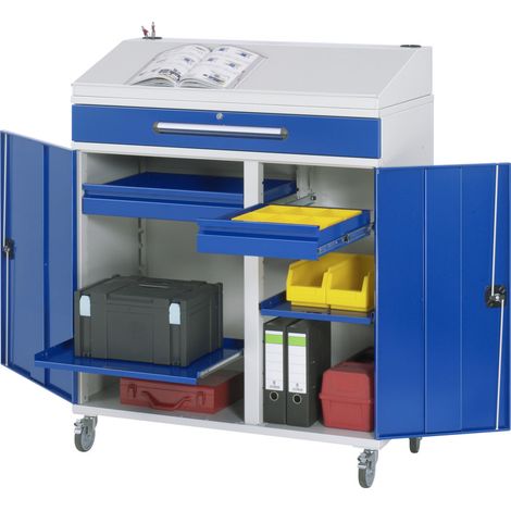 Rau Beistellschrank Stehpult 03T, B1100xT520xH1110/1220mm, mobil (1/3)