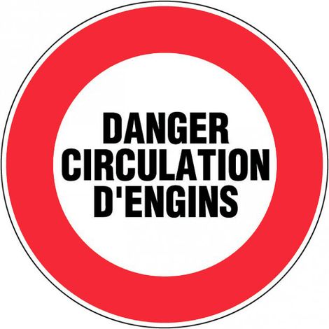 Panneau Danger circulation d'engins - Rigide Ø450mm - 4080048