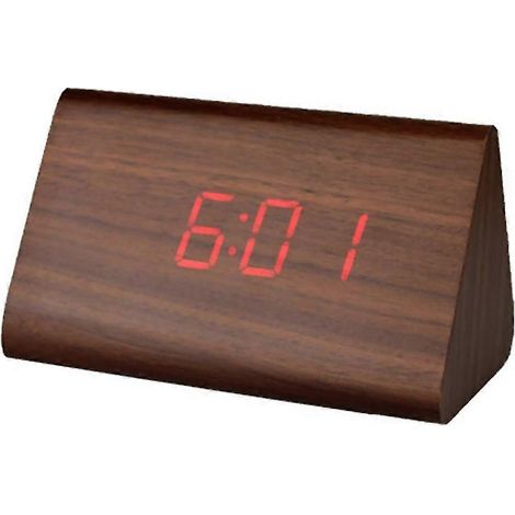 Horloge console triangulaire en bois avec réveil (1/5)