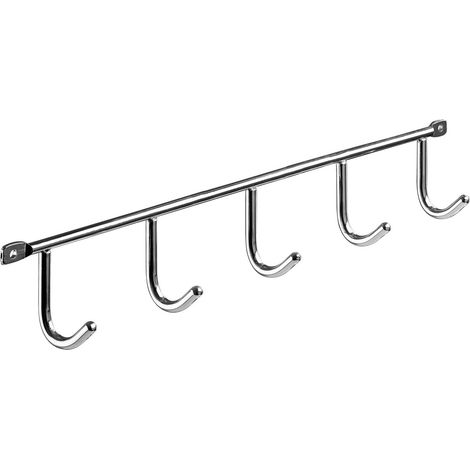 Hettich Garderobenleiste 5 Haken 52 x 350 x 35 mm verchromt Hakenleisten