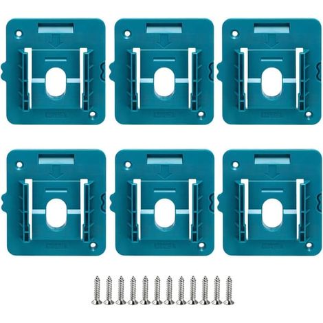 Supports muraux pour batteries Makita 18 V (BL1830, BL1840, BL1850 et BL1860). Idéaux pour le garage, l'atelier et la boîte à outils. (1/5)