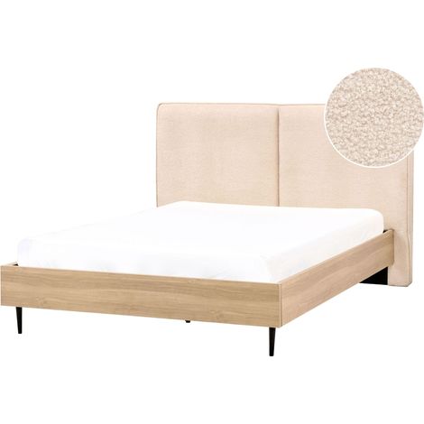 Bett mit Lattenrost Bouclé IZERNORE 140 x 200 cm Beige