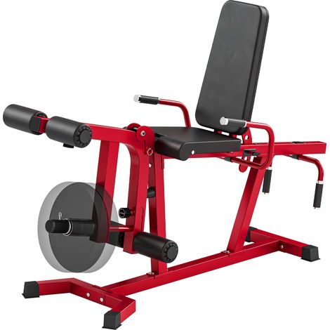 SPORTNOW Leg Extension e Curl 3 in 1 Rosso e Nero