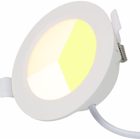 Downlight LED empotrable 5W IP44 CCT Ø75–80mm
