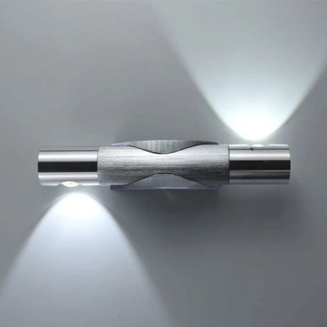 Applique Murale - Aluminium - 6 W - 360° Rotative - Lumière Dirigée Haut/Bas - Blanc Froid - Pour Intérieur Chambre Couloir Salon Hôtel - 1 Pièce (1/5)