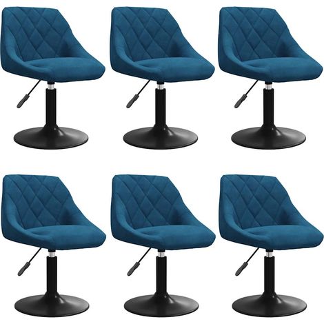 Maison Exclusive - Sedie da Pranzo Girevoli 6 pz Blu in Velluto (1/5)