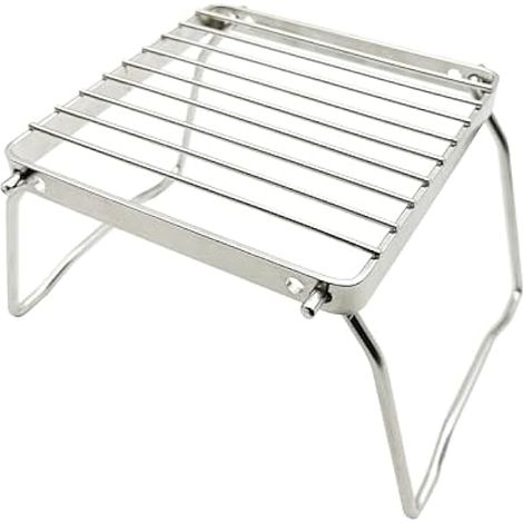 Grill Grill - Grille En Acier Inoxydable 304 - Hauteur Réglable 4 Pouces Ou 4,8 Pouces - Pour Camping Randonnée Pique-Nique - 6,3 X 6,3 Pouces - 1 Pièce (1/3)