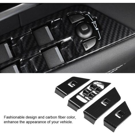 Jeffergarden 4-teiliger Fensterheberschalter-Knopfrahmen aus Kohlefaser für Land Rover Range Rover Evoque 12-17