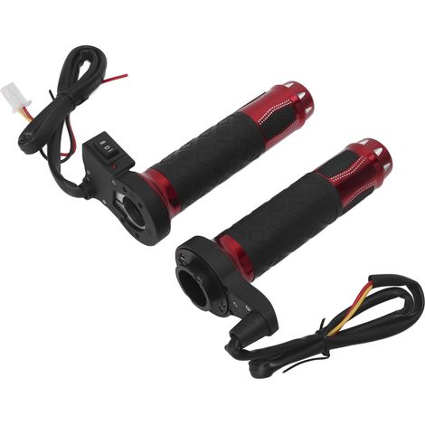 22 mm (0,87 Zoll) große, elektrisch beheizbare Aluminiumgriffe für Motorradlenker, rot, 12-14 V. (1/5)