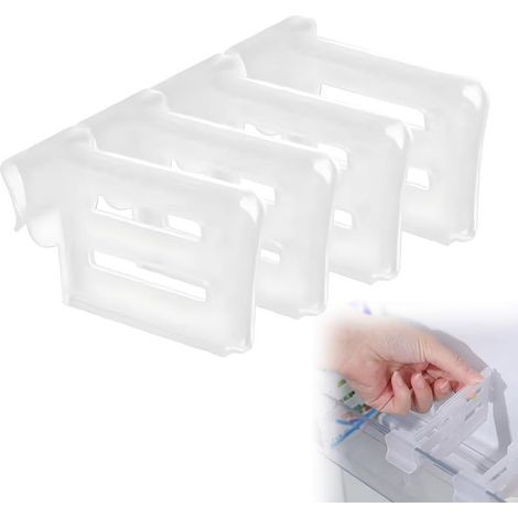 16 pièces Diviseur de réfrigérateur, réglable 8–12 cm, en PP transparent, pour tiroirs et armoires (1/5)