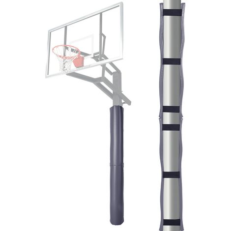VEVOR Coussin de poteau de basket-ball, 30x1800 mm, rembourrage robuste enveloppant pour poteau, pour poteaux ronds 50-160 mm et carres 115 mm, impermeable toutes saisons, pour sous-sol, garage, gris (1/5)
