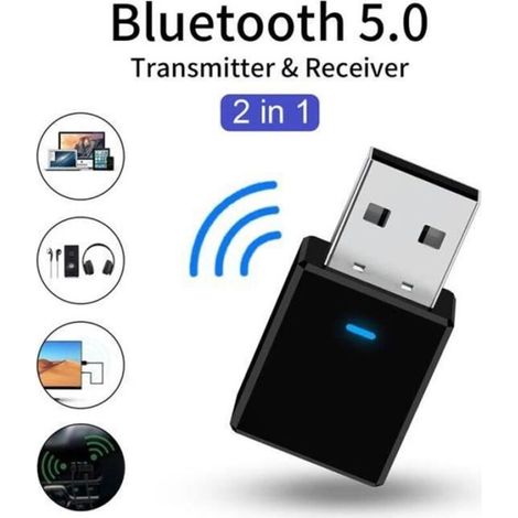 Bardusch - AC08339-Adaptateur de clé USB 5.0 Bluetooth, émetteur-récepteur Bluetooth Compatible PC Portable Windows pour Haut-Parleur Blu (1/4)