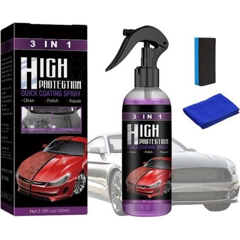 Revêtement Céramique Voiture - Spray Protection 3 en 1 Hydrophobe - Pour Peinture Automobile - 300 ml (1/4)