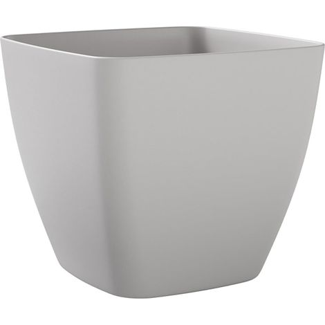 Vaso Quadrato Indoor e Outdoor Tera Ceylon Kit Cloud Ø40 cm in Plastica Grigio Chiaro