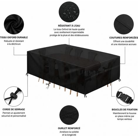 Housse de protection pour mobilier de jardin tissu Oxford 420D 245 × 165 × 100 cm 420d 245 165 100cm 30 × 20 × 5 cm 1 kg – Livraison gratuite