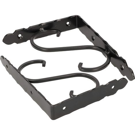 KOTARBAU Lot de 2 supports d'étagère forgés Noir vieilli 20 x 15 cm (1/5)