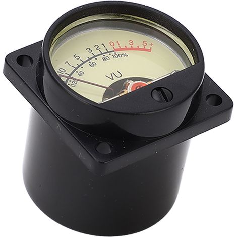 Präzises VU-Meter mit gelbem Zeiger, weiß hinterleuchtetem Zifferblatt, Verstärkerpanel und Audiopegelanzeige, 2er-Packung (1/5)