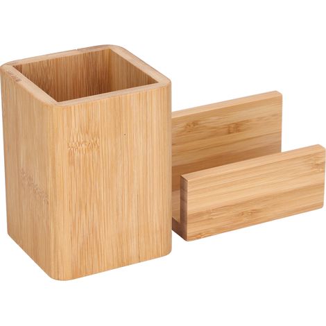 Porte-stylo robuste et durable avec rangement pour cartes de visite - Organisateur de bureau écologique