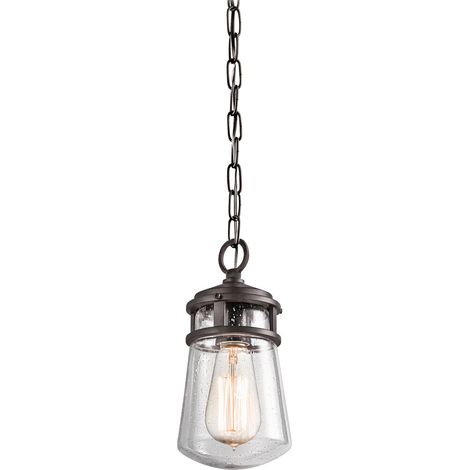 Elstead Lyndon - 1 Lanterna a catena da soffitto piccola leggera per esterni in bronzo architettonico, E27 (1/4)