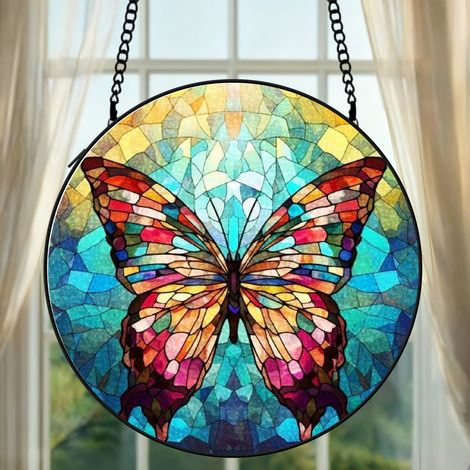 Attrape-soleil tortue vitrail 9 cm décoration fenêtre suspendue animal lumineux cadeau femme (1/5)