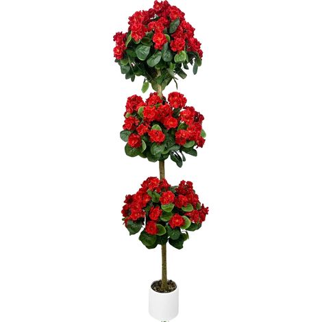 Pianta artificiale, altezza 150 cm, materiali resistenti, rossa, 150 cm (1/2)