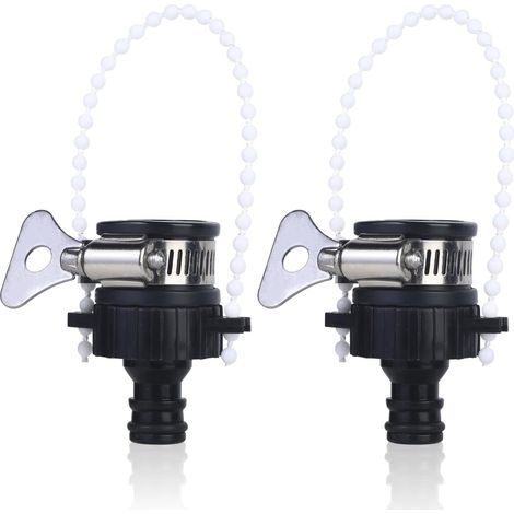 Lot de 2 raccords de robinet universels ronds 20-24 mm en acier inoxydable (1/5)