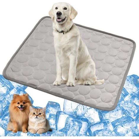 Tapis Raffraissant pour Chat et Chien, Tapis Rafraichissant Animaux de Compagnie Lavable, Idéal pour Chiens et chatspour Rester au Frais cet été(150 x 100 cm, gris) (1/5)