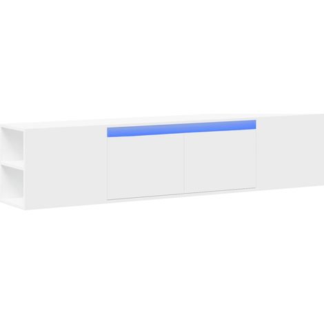 Mueble TV multimedia estante para televisión buffet para televisión comedor salón dormitorio suspendido con LED 180 x 31 x 39,5 cm blanco 020027811