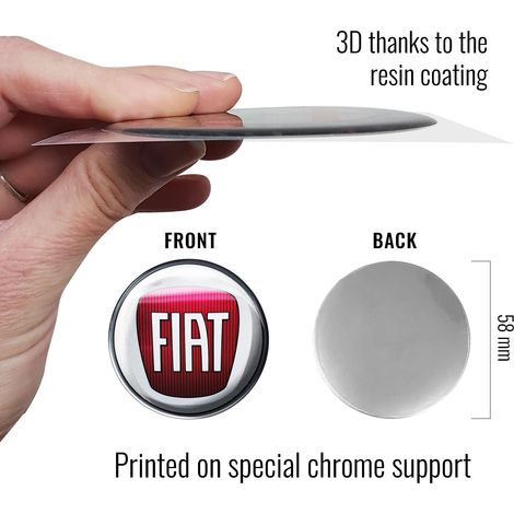 Fiat Adesivi 3D Logo - Colore: COLOR - Dimensione: 58 MM
