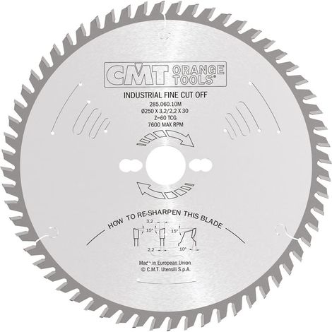 285.060.10M LAME CIRCULAIRE 250X3.2X30 Z60 15ATB (1/3)