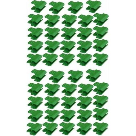Lot de 48 colliers de serrage pour tuyau de jardin, accessoires de film d'abri de jardin, diamètre extérieur 16 mm, piquets pour plantes, clips en plastique pour serre, Vert (1/5)