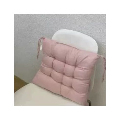 Lot de 4 coussins de chaise moelleux, avec ruban, pour salle à manger, jardin, terrasse ou cuisine (40 x 40 cm), gris-rose - Rose grisâtre - couleur (1/5)