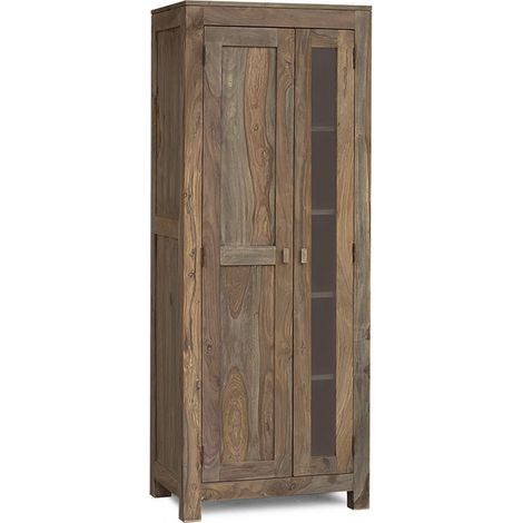 Schrank Sheesham 70x45x180  grau geölt NATURE GREY 0125