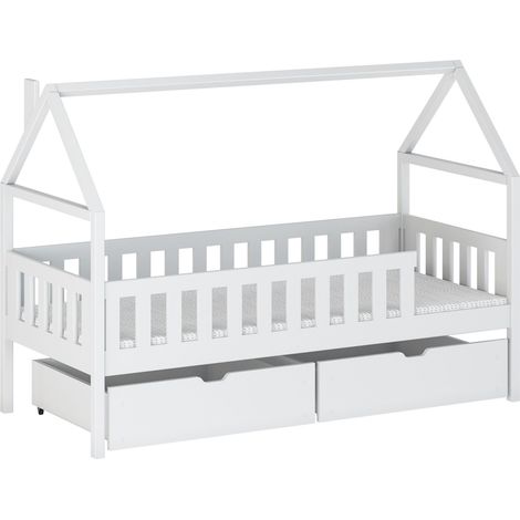 Cama Vista 116, Blanco, Individuales, 90x200, Madera, Somieres, 96x208x138cm