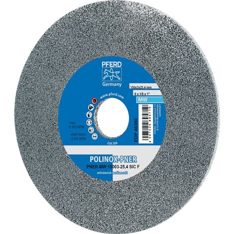PFERD POLINOX verpresstes Vlies-Rad PNER Ø 150x3 mm Bohrung-Ø 25,4 mm Mittelweich SIC Fein für Finish (1/5)