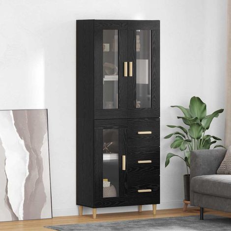 vidaXL  Highboard  Black Oak 69.5 x 34 x 180 cm Engineered Wood