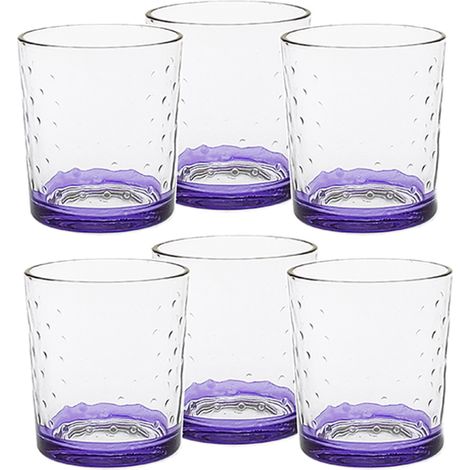 Bicchieri Eleganti per Stile e Raffinatezza in Vetro 26 cl Set di 6  fondo viola in casa per Ogni Tavola e Occasione bar hotel ristorante